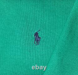 Vintage Polo Ralph Lauren Rare #7 Patch Long Sleeve Rugby Men's XL Kelly Green