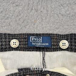 Vintage Polo Ralph Lauren Remsen Dress Pants Mens 34x36 Gray Plaid Wool USA NEW