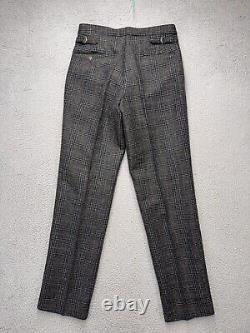 Vintage Polo Ralph Lauren Remsen Dress Pants Mens 34x36 Gray Plaid Wool USA NEW