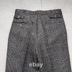 Vintage Polo Ralph Lauren Remsen Dress Pants Mens 34x36 Gray Plaid Wool USA NEW