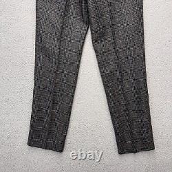 Vintage Polo Ralph Lauren Remsen Dress Pants Mens 34x36 Gray Plaid Wool USA NEW