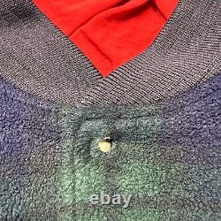 Vintage Polo Ralph Lauren Reversible Jacket Tartan Plaid Fleece Button Red