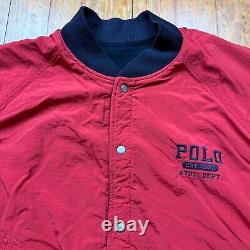 Vintage Polo Ralph Lauren Reversible Jacket Tartan Plaid Fleece Button Red