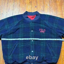 Vintage Polo Ralph Lauren Reversible Jacket Tartan Plaid Fleece Button Red
