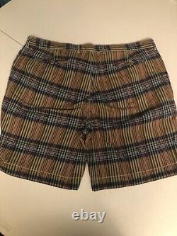 Vintage Polo Ralph Lauren Reversible Madras Khaki Chino Shorts Big Tall Size 44T