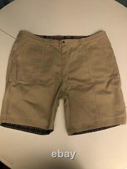 Vintage Polo Ralph Lauren Reversible Madras Khaki Chino Shorts Big Tall Size 44T