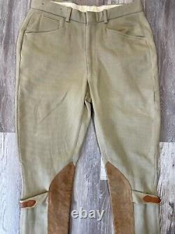 Vintage Polo Ralph Lauren Riding Pants 32x34 (as measured) with Suede Leather