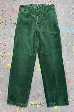 Vintage Polo Ralph Lauren Riding Pants Green Men's 30x30 Buckle Corduroy Heavy