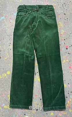 Vintage Polo Ralph Lauren Riding Pants Green Men's 30x30 Buckle Corduroy Heavy