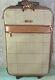 Vintage Polo Ralph Lauren Rolling Suitcase Houndstooth Travel Bag Luggage W Lock