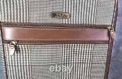 Vintage Polo Ralph Lauren Rolling Suitcase Houndstooth Travel Bag Luggage w Lock