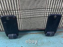 Vintage Polo Ralph Lauren Rolling Suitcase Houndstooth Travel Bag Luggage w Lock
