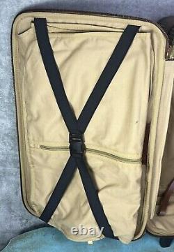 Vintage Polo Ralph Lauren Rolling Suitcase Houndstooth Travel Bag Luggage w Lock