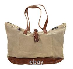 Vintage Polo Ralph Lauren Rugby Distressed Canvas Leather Tote Bag