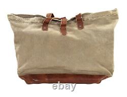 Vintage Polo Ralph Lauren Rugby Distressed Canvas Leather Tote Bag