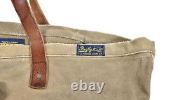 Vintage Polo Ralph Lauren Rugby Distressed Canvas Leather Tote Bag