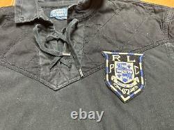 Vintage Polo Ralph Lauren Rugby Drawstring Collar Long Sleeve Polo Shirt Mens XL