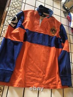 Vintage Polo Ralph Lauren Rugby Embroidered Men's Lng Sleeve Shirt Large Darby