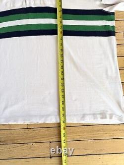 Vintage Polo Ralph Lauren Rugby Hoodie Shirt Mens 3XB White Stripe Embroidered