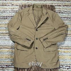 Vintage Polo Ralph Lauren Rugby Khaki Blazer Chore Jacket Coat Men's Large VTG