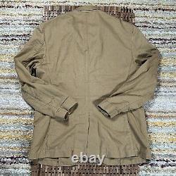 Vintage Polo Ralph Lauren Rugby Khaki Blazer Chore Jacket Coat Men's Large VTG