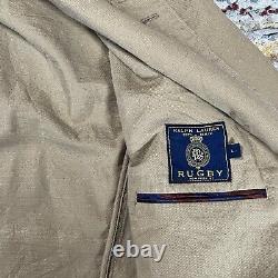 Vintage Polo Ralph Lauren Rugby Khaki Blazer Chore Jacket Coat Men's Large VTG