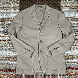 Vintage Polo Ralph Lauren Rugby Khaki Blazer Chore Jacket Coat Men's Medium VTG