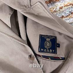 Vintage Polo Ralph Lauren Rugby Khaki Blazer Chore Jacket Coat Men's Medium VTG