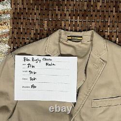 Vintage Polo Ralph Lauren Rugby Khaki Blazer Chore Jacket Coat Men's Medium VTG