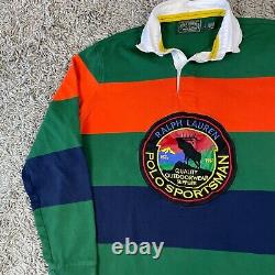Vintage Polo Ralph Lauren Rugby Shirt Mens Large L Country Sportsman Striped USA