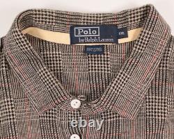 Vintage Polo Ralph Lauren Rugby Shirt Size 2XL Long Sleeve Glen Plaid Vtg 3XB