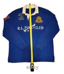 Vintage Polo Ralph Lauren Rugby Shirt Size L Y2K Long Sleeve Equestrian