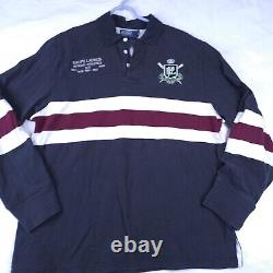 Vintage Polo Ralph Lauren Rugby Shirt XL Striped Quilted Athletics PRLC Custom