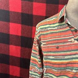 Vintage Polo Ralph Lauren S Western RRL Southwestern Aztec Native Work Shirt