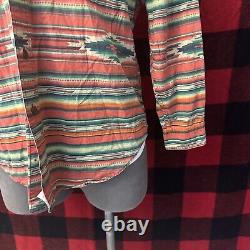 Vintage Polo Ralph Lauren S Western RRL Southwestern Aztec Native Work Shirt