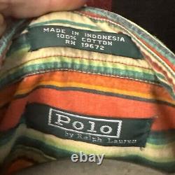 Vintage Polo Ralph Lauren S Western RRL Southwestern Aztec Native Work Shirt
