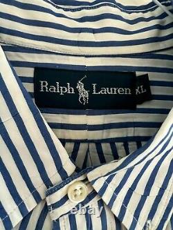 Vintage Polo Ralph Lauren Sailing Cotton Polo Shirt Sz XL stripe Rare