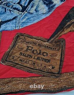 Vintage Polo Ralph Lauren Scarf / Bandana Dungarees Country Cowboy Rare 80s USA