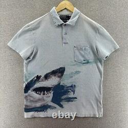 Vintage Polo Ralph Lauren Shark Shirt Mens Medium 2002 Collection Nautical Rare