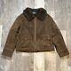 Vintage Polo Ralph Lauren Shearling Jacket Mens Large Brown Dyed Sheep Skin 90s