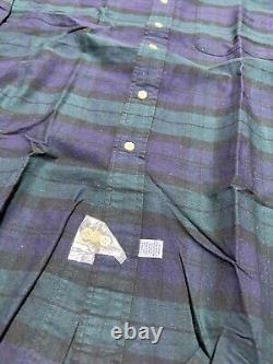 Vintage Polo Ralph Lauren Shirt Black watch Plaid NOS Size M The Big Oxford