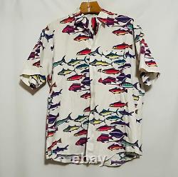 Vintage Polo Ralph Lauren Shirt Fishing All Over Fish Print USA XL Shirt RARE