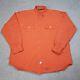 Vintage Polo Ralph Lauren Shirt Jacket Shacket Men Xl Orange Double Elbow Heavy