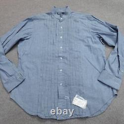 Vintage Polo Ralph Lauren Shirt Large 16.5 Blue Chambray Tuxedo Wing Collar NEW
