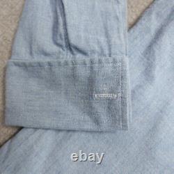 Vintage Polo Ralph Lauren Shirt Large 16.5 Blue Chambray Tuxedo Wing Collar NEW