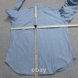 Vintage Polo Ralph Lauren Shirt Large 16.5 Blue Chambray Tuxedo Wing Collar NEW