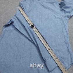 Vintage Polo Ralph Lauren Shirt Large 16.5 Blue Chambray Tuxedo Wing Collar NEW