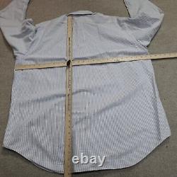 Vintage Polo Ralph Lauren Shirt Large Blue Striped Oxford Bear The Big Shirt