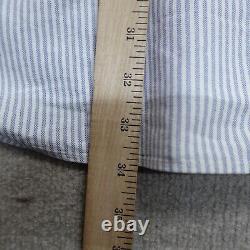 Vintage Polo Ralph Lauren Shirt Large Blue Striped Oxford Bear The Big Shirt