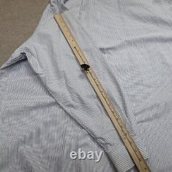 Vintage Polo Ralph Lauren Shirt Large Blue Striped Oxford Bear The Big Shirt